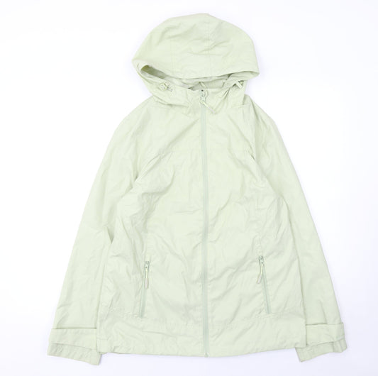 Maine New England Women’s Green Hooded Shower Resistant Jacket Size 10