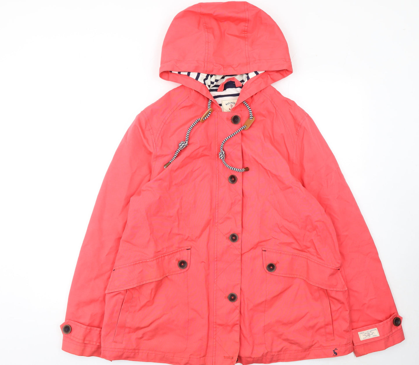 Joules Womens Pink Hooded Waterproof Rain Jacket Size 16