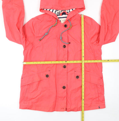 Joules Womens Pink Hooded Waterproof Rain Jacket Size 16