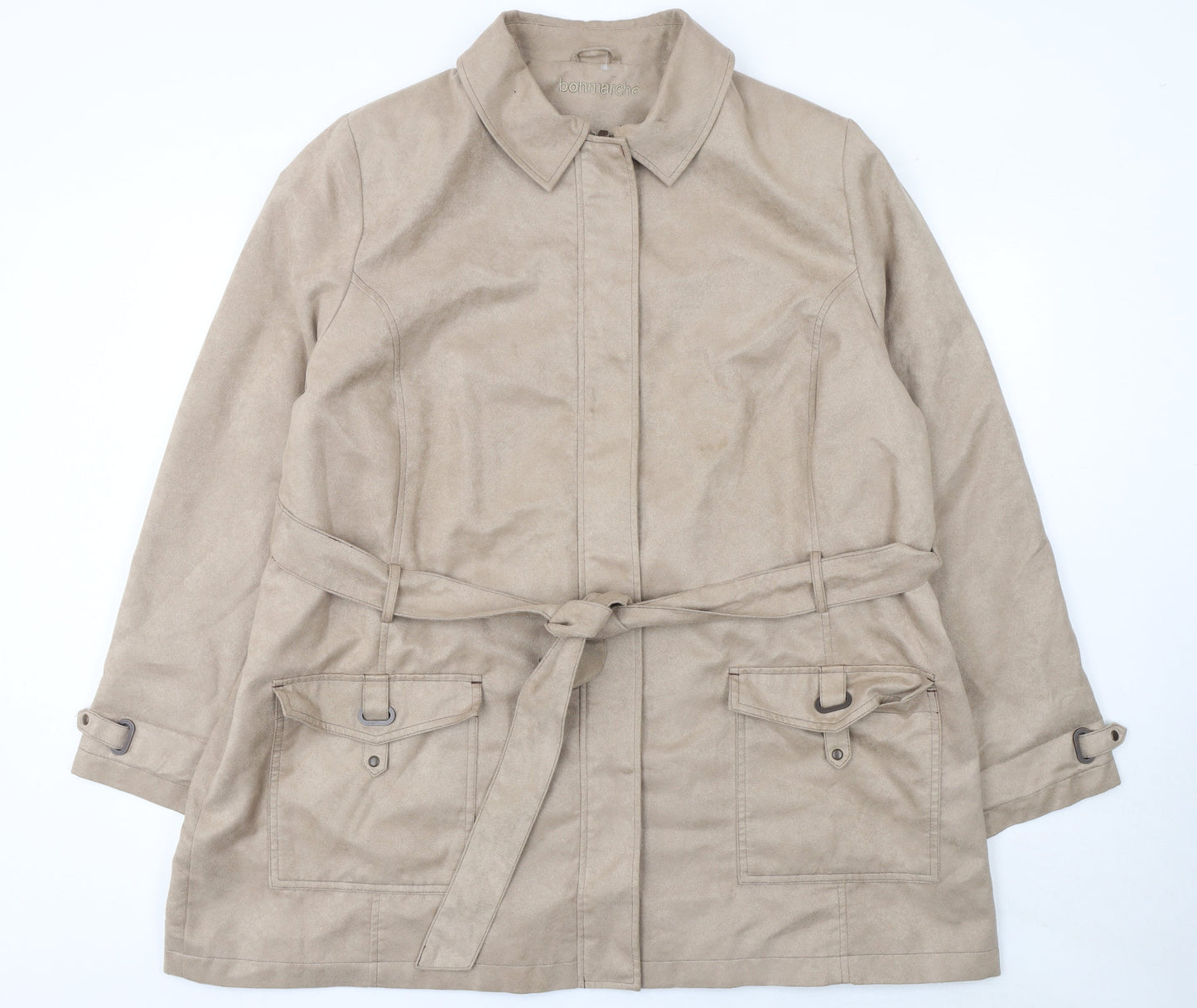 Womens UK Size XL Bonmarche Beige Trench Coat