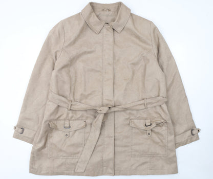 Womens UK Size XL Bonmarche Beige Trench Coat