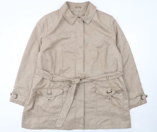 Womens UK Size XL Bonmarche Beige Trench Coat