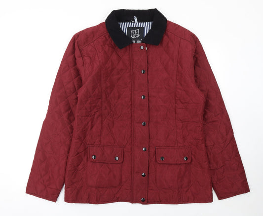 Womens UK Size XL Urban Diva Red Quilted Coat
