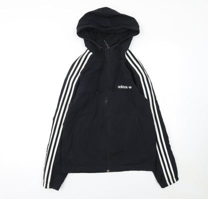 Adidas Men's Black XS Full Zip Hoodie Lightweight Sports Jacket