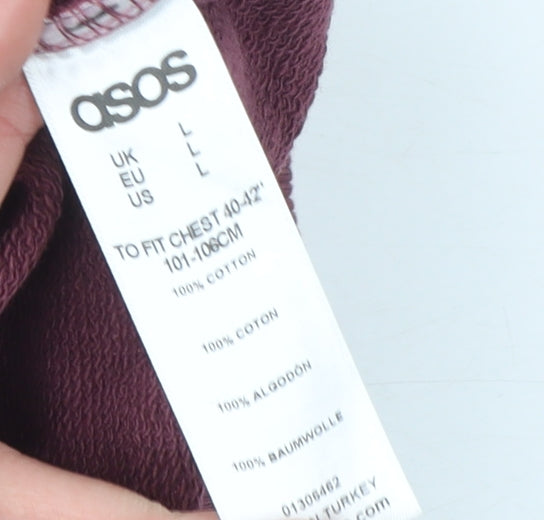 Mens UK Size L ASOS Red Pullover Sweatshirt