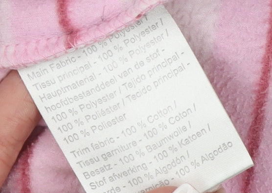 Regatta Women's Pink Striped Fleece Hoodie Size 14 V-Neck Pullover