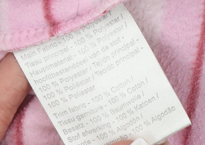 Regatta Women's Pink Striped Fleece Hoodie Size 14 V-Neck Pullover