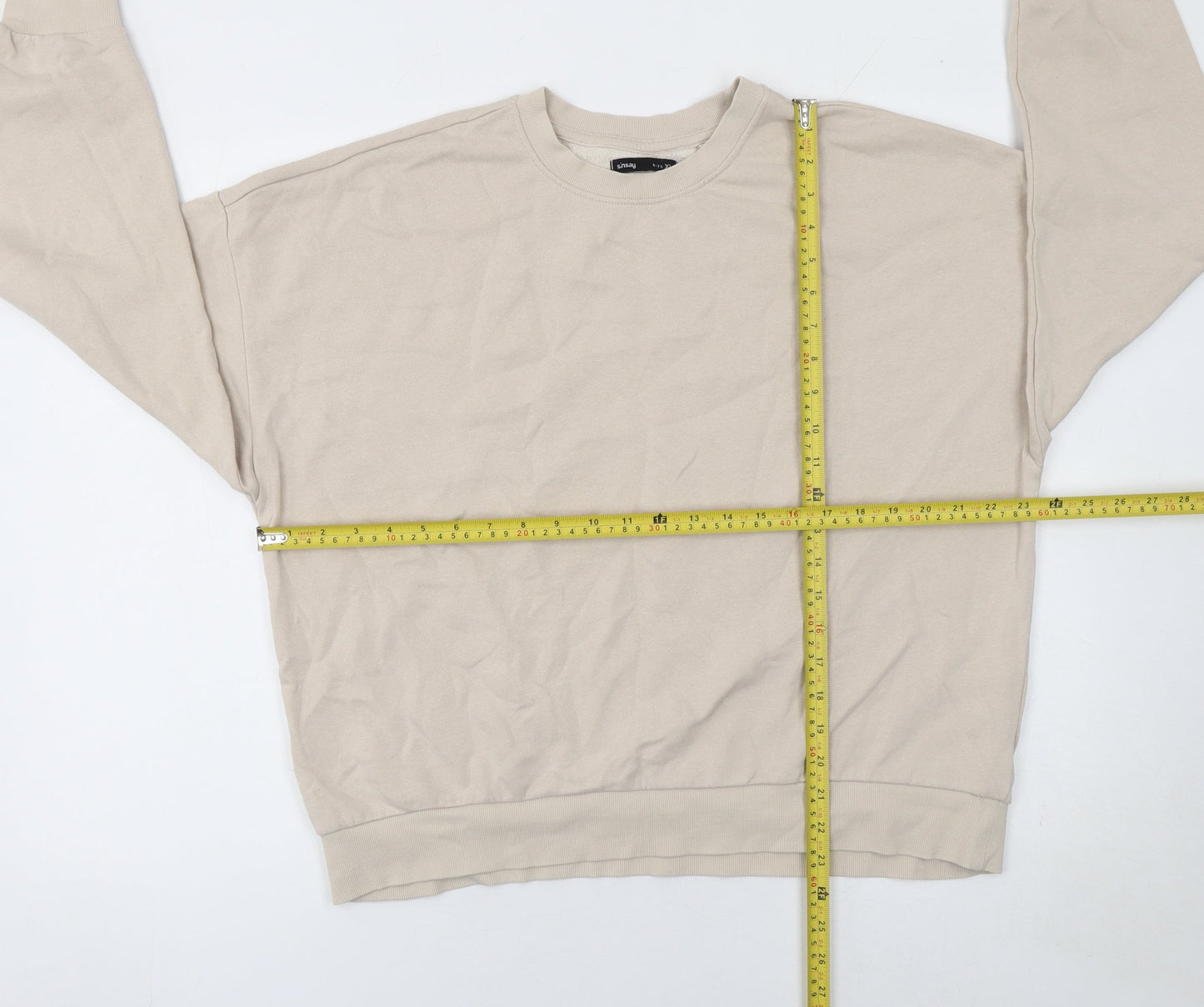 Womens UK Size XL Sinsay Beige Pullover Sweatshirt