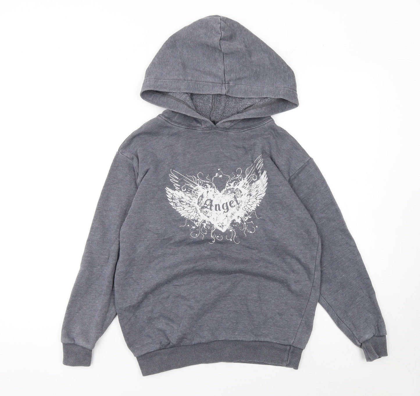 Girls UK Size 9 Years New Look Grey Pullover Hoodie