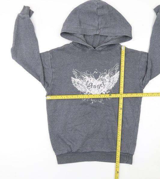 Girls UK Size 9 Years New Look Grey Pullover Hoodie