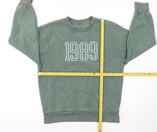 Zara Girls Green 1989 Sweatshirt - 11 Years Classic Pullover Style