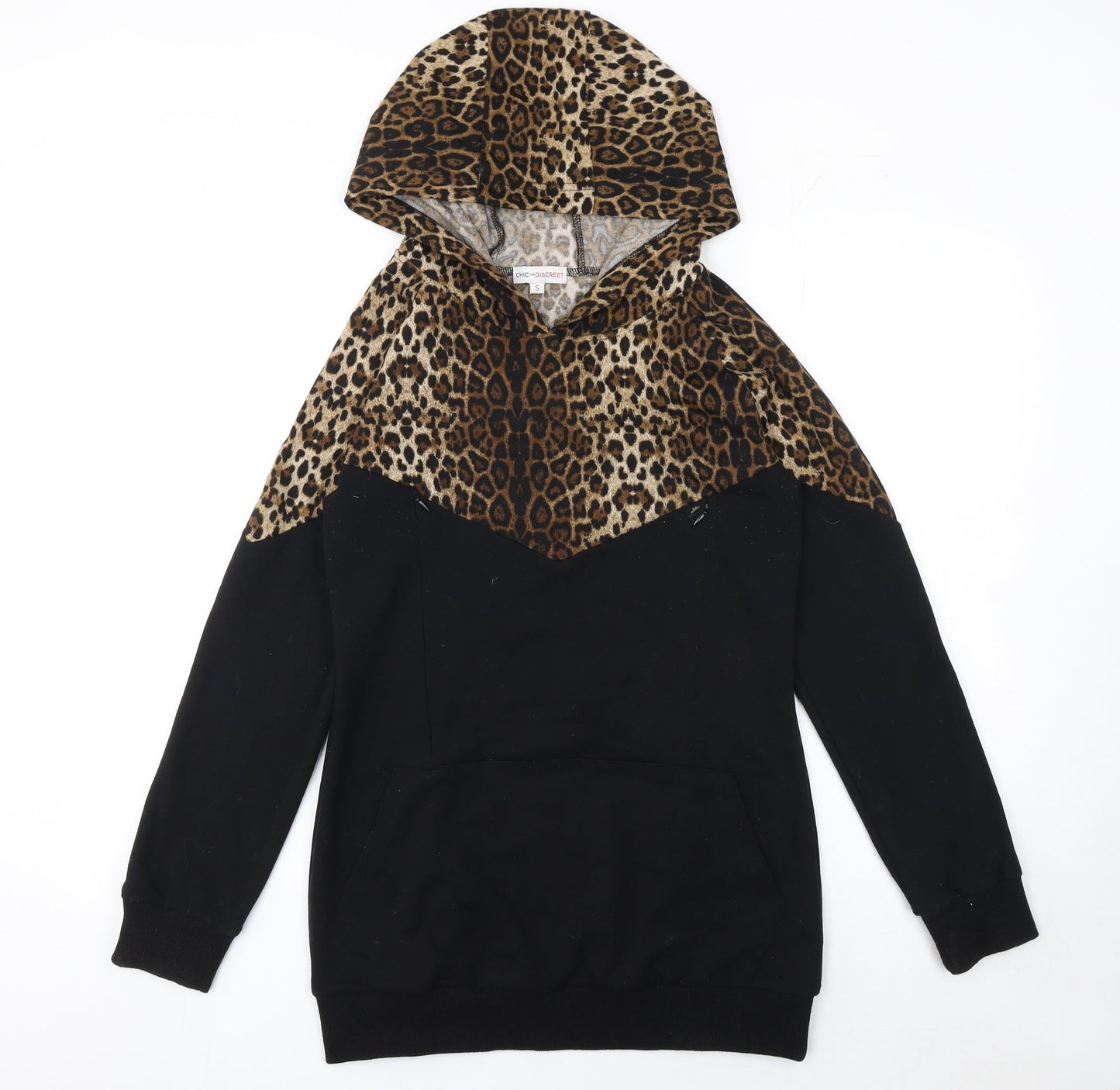 Womens UK Size S Chic and Discreet Black Pullover Hoodie