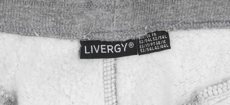 Livergy Men's Grey Sweat Shorts Size L Lightweight Cotton Blend