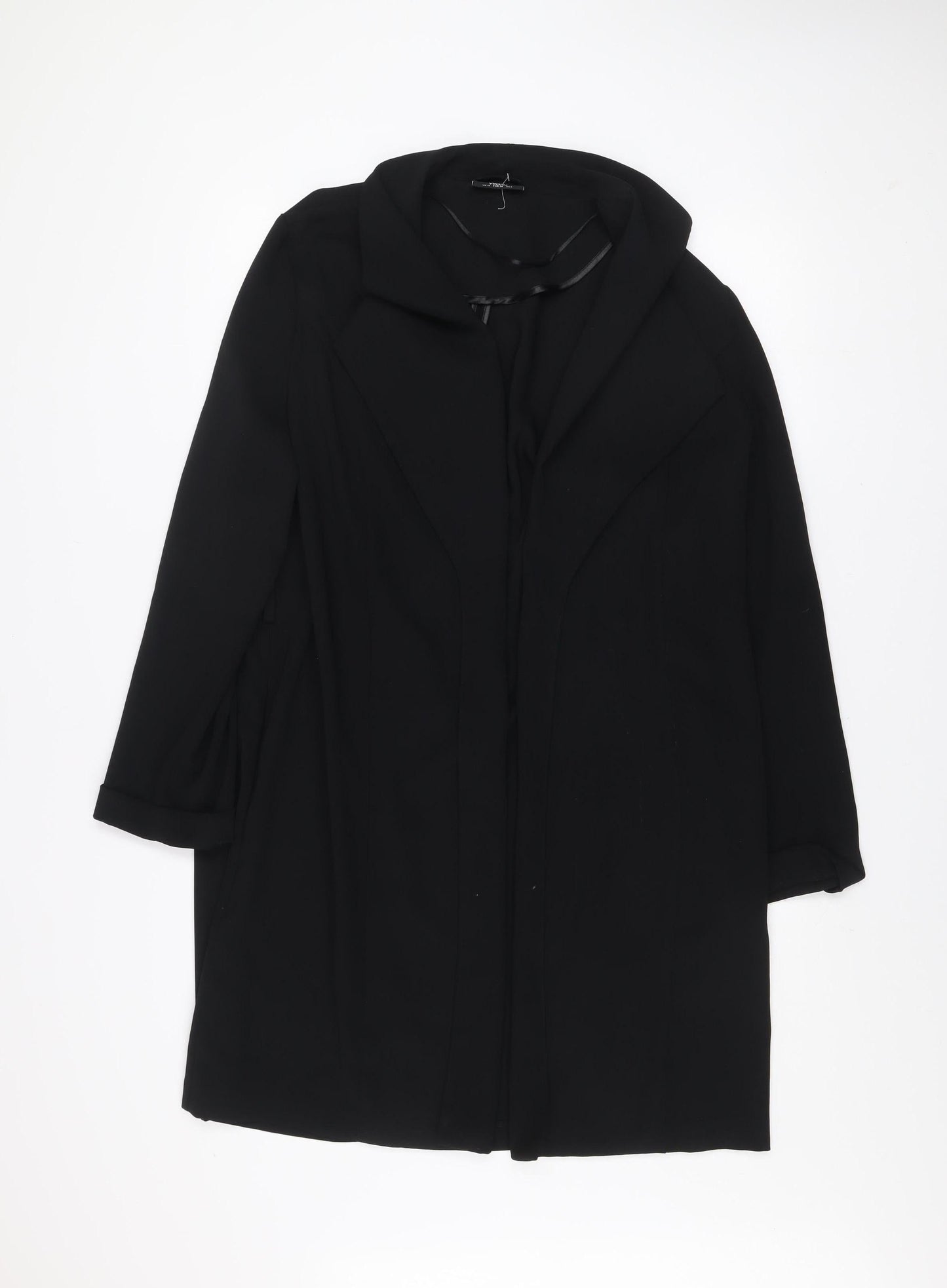 Womens UK Size 10 Wallis Black Overcoat