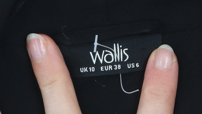 Womens UK Size 10 Wallis Black Overcoat