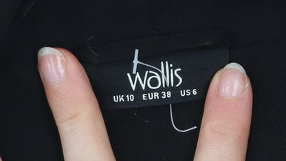 Womens UK Size 10 Wallis Black Overcoat
