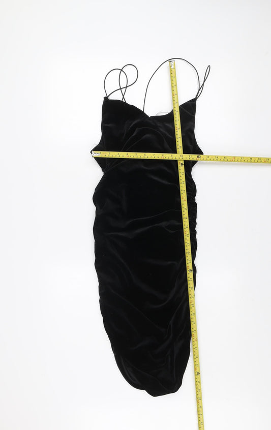 Pink Vanilla Women’s Black Velvet Slip Dress Size 10 Partywear