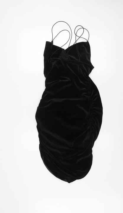 Pink Vanilla Women’s Black Velvet Slip Dress Size 10 Partywear