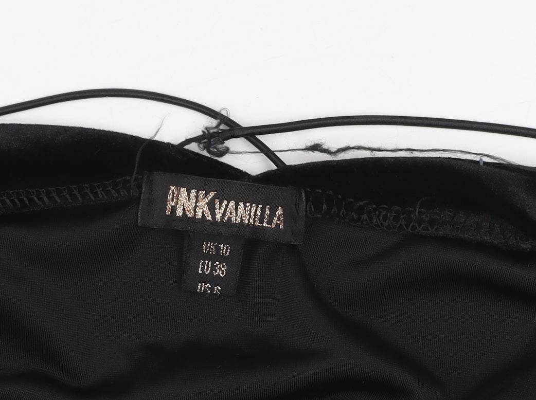 Pink Vanilla Women’s Black Velvet Slip Dress Size 10 Partywear