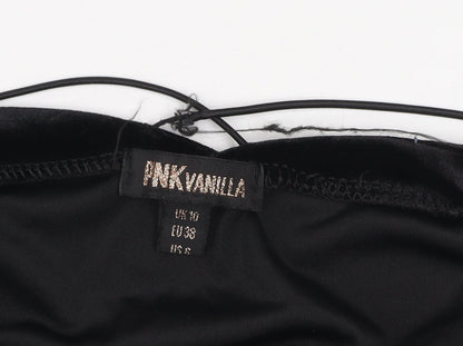 Pink Vanilla Women’s Black Velvet Slip Dress Size 10 Partywear
