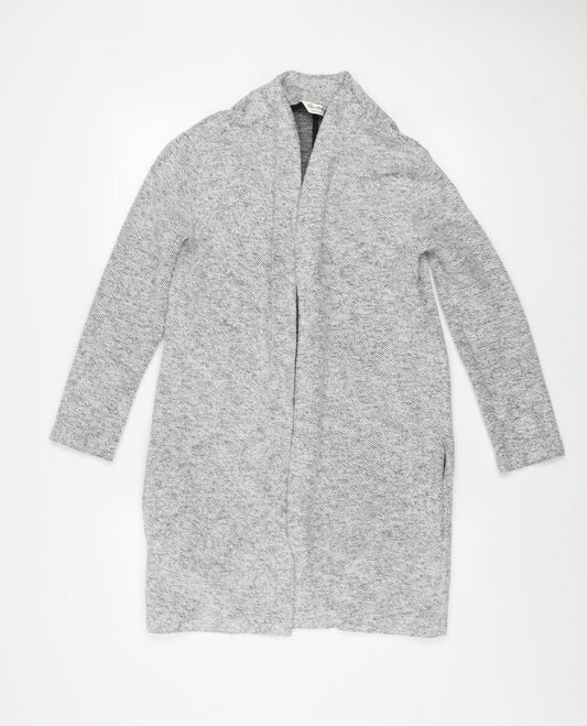 Miss Selfridge Womens Grey Long Knit Coatigan Size 6 Regular