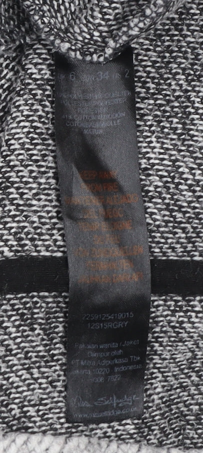 Womens UK Size 6 Miss Selfridge Grey Basic Jacket