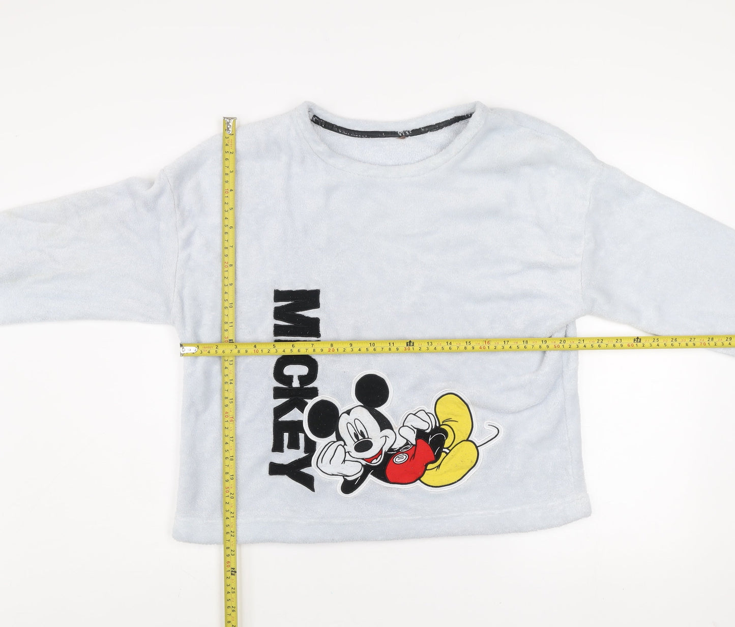 George Women’s Ivory Fleece Mickey Mouse Pyjama Top Size 16-18