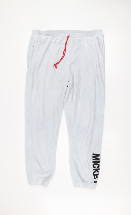 George Women Ivory Fleece Disney Mickey Pyjama Pants Size 16-18