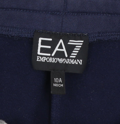 Emporio Armani Boys Blue EA7 Jogger Trousers 10 Years Cotton Blend
