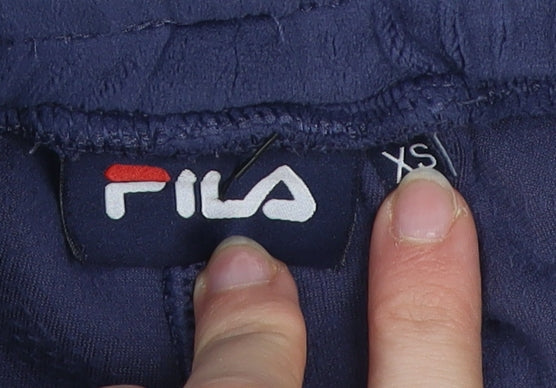 Fila Womens Blue Velour Jogger Trousers XS Regular Fit