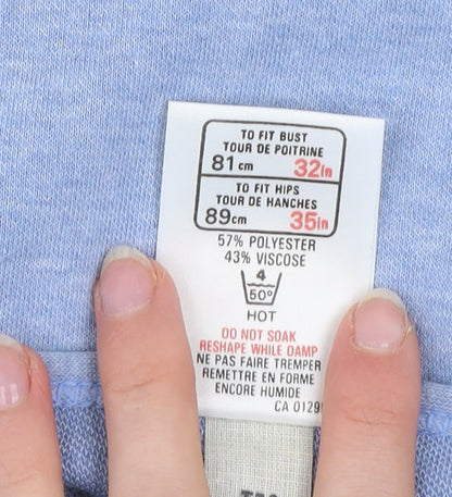 Marks and Spencer Women Blue Colourblock Shift Dress Size 10 Long Sleeve Retro