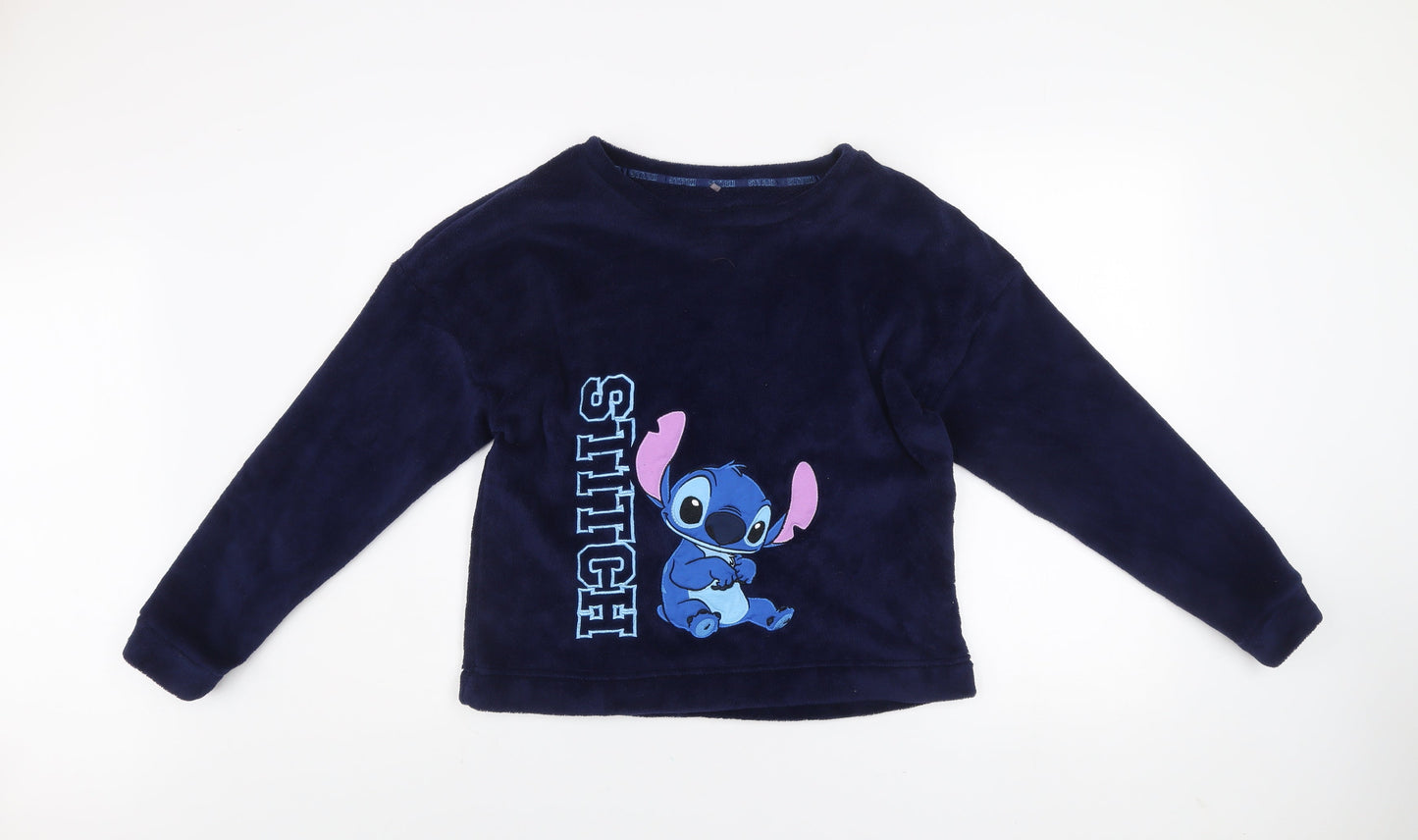 George Disney Stitch Blue Fleece Pyjama Top Women’s Size 8
