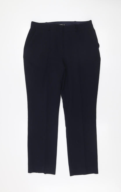 Womens UK Size 12 Dunnes Regular Fit Dress Pants Blue Trousers