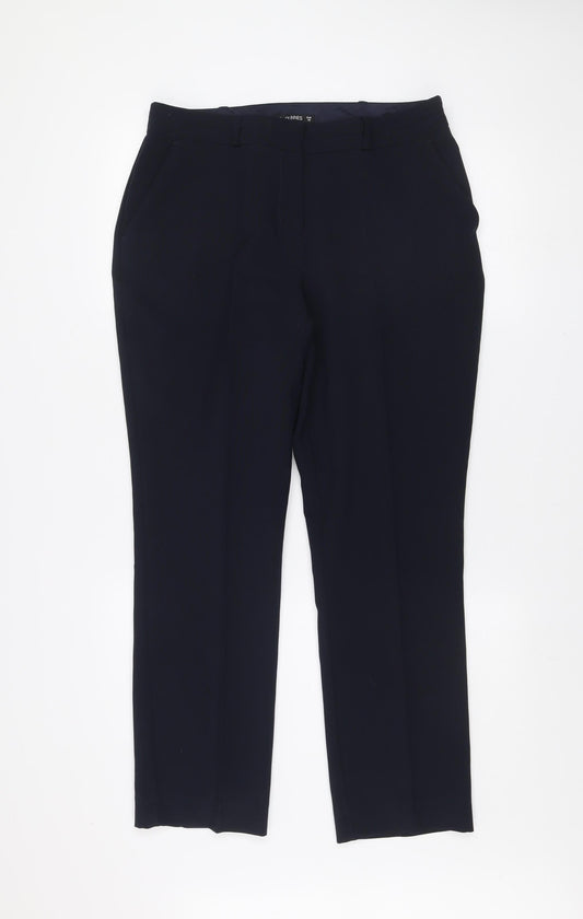 Womens UK Size 12 Dunnes Regular Fit Dress Pants Blue Trousers