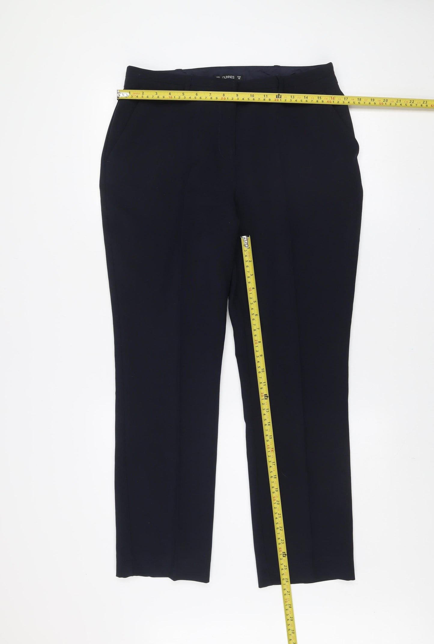 Womens UK Size 12 Dunnes Regular Fit Dress Pants Blue Trousers