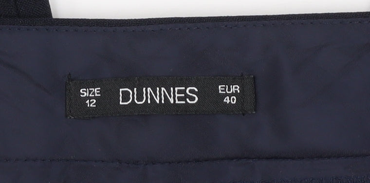 Womens UK Size 12 Dunnes Regular Fit Dress Pants Blue Trousers