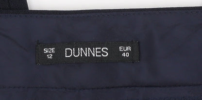 Womens UK Size 12 Dunnes Regular Fit Dress Pants Blue Trousers