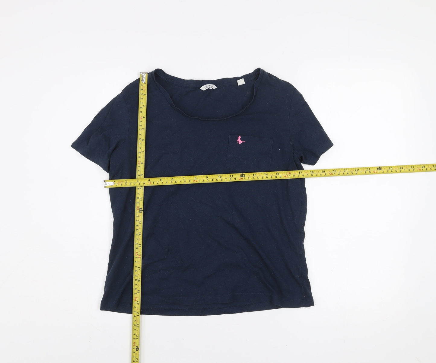 Jack Wills Womens Blue Short Sleeve Basic Cotton T-Shirt Size 12