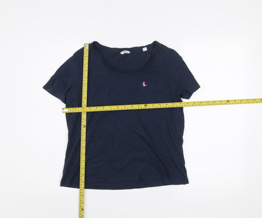 Jack Wills Womens Blue Short Sleeve Basic Cotton T-Shirt Size 12