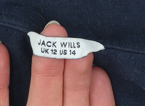 Jack Wills Womens Blue Short Sleeve Basic Cotton T-Shirt Size 12