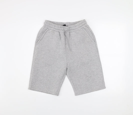 boohooMAN Men's Grey Athletic Sweat Shorts Small Tall Fit