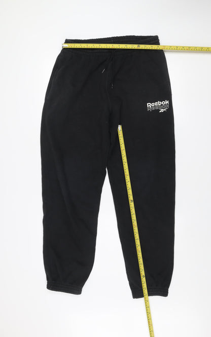 Reebok Men’s Black Jogger Sweatpants M Cotton Blend Activewear