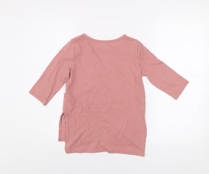 Girls UK Size 6-7 Years Old Navy Pink Basic T-Shirt