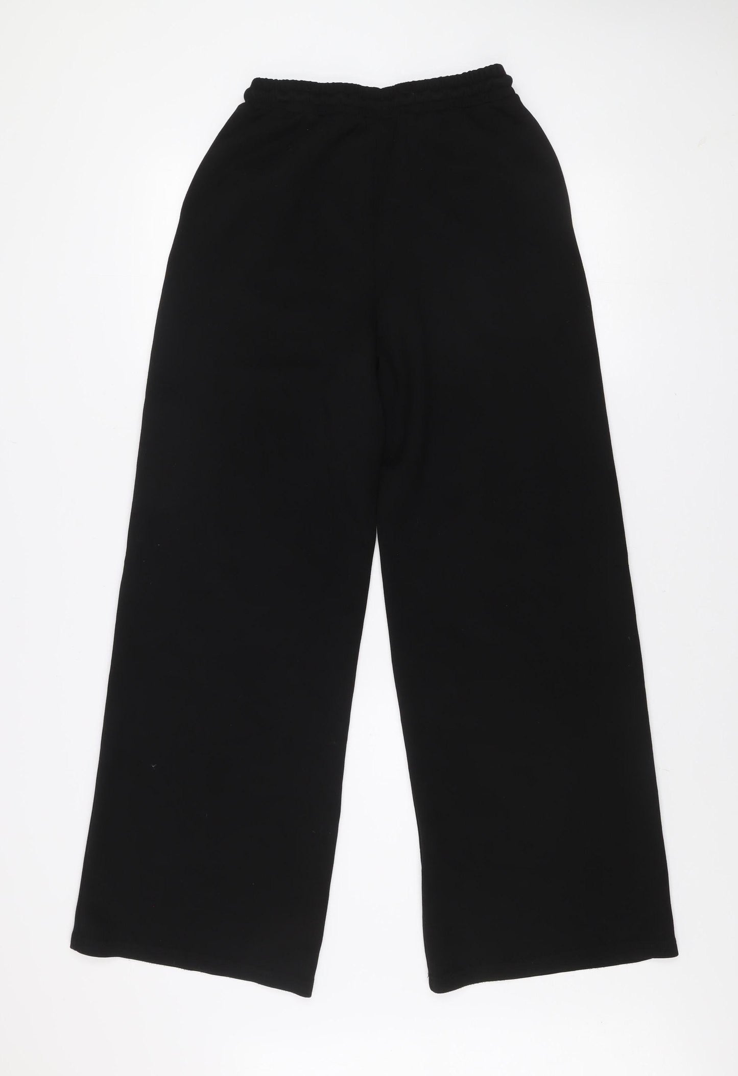 Stradivarius Women's Black Wide-Leg Elastic Waist Trousers Size S