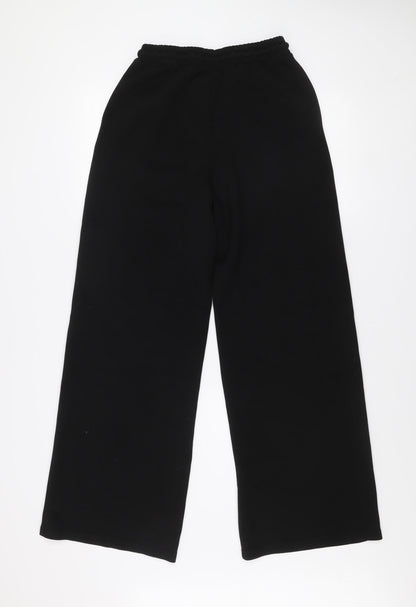 Stradivarius Women's Black Wide-Leg Elastic Waist Trousers Size S