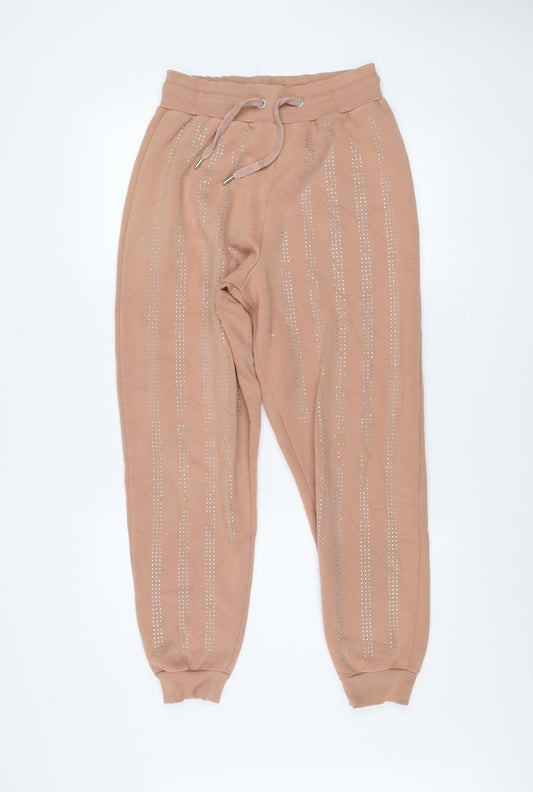 Womens UK Size XS River Island Regular Fit Jogger Beige Trousers