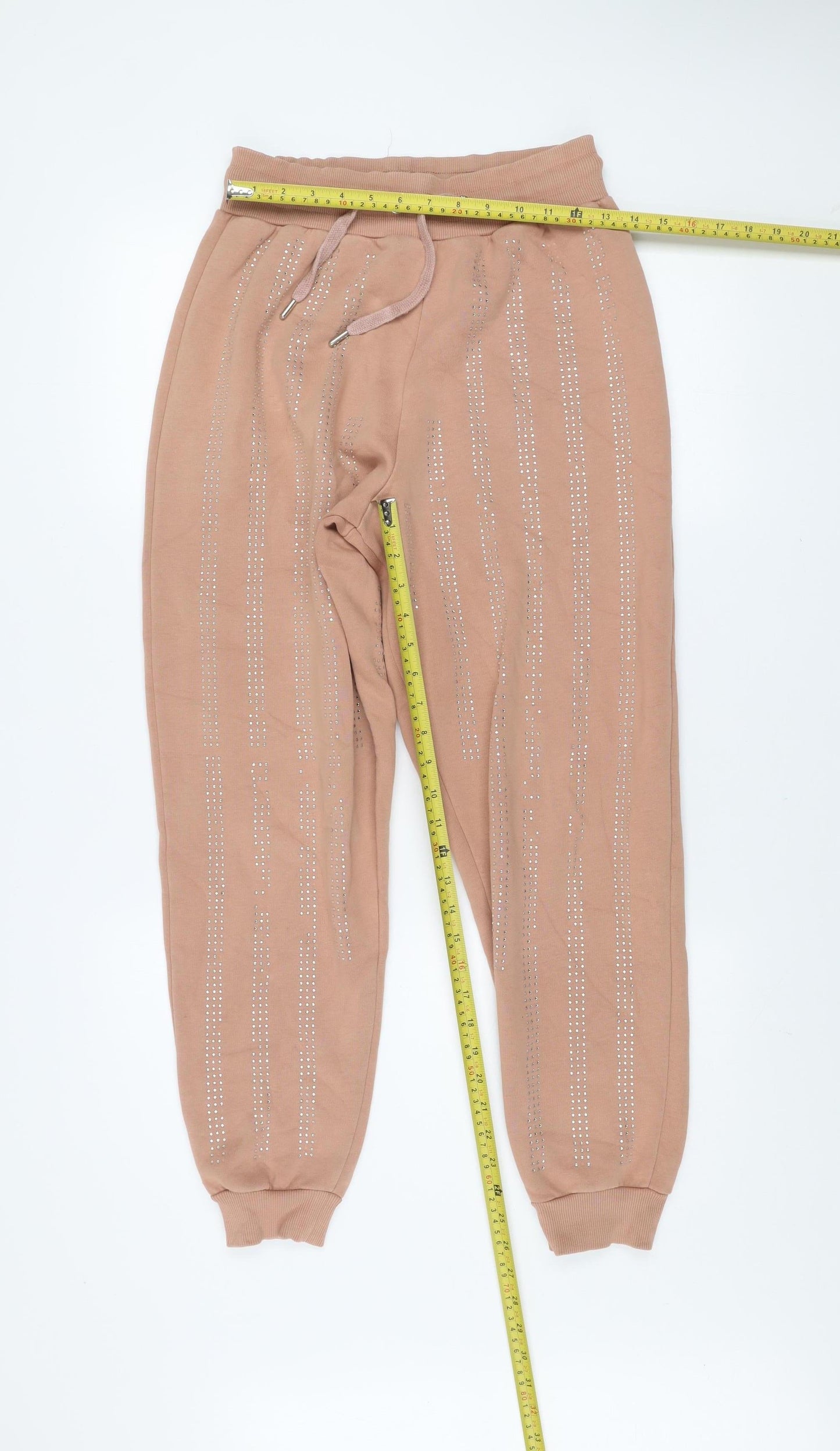 Womens UK Size XS River Island Regular Fit Jogger Beige Trousers