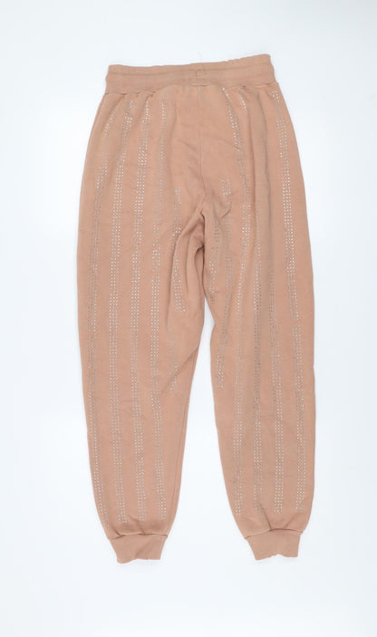 Womens UK Size XS River Island Regular Fit Jogger Beige Trousers