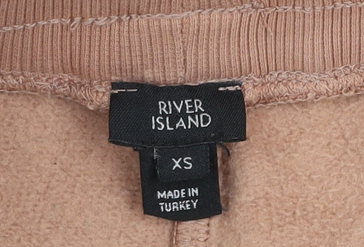 Womens UK Size XS River Island Regular Fit Jogger Beige Trousers