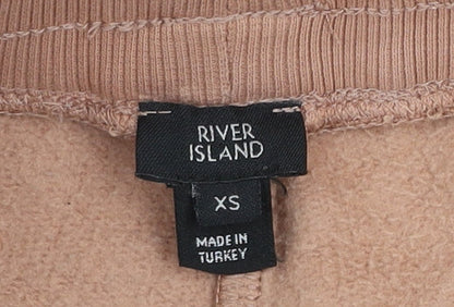Womens UK Size XS River Island Regular Fit Jogger Beige Trousers